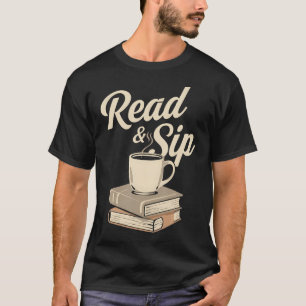 Lesender und Trinkender Bücherliebhaber T-Shirt
