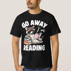 lesender Waschbär buchliebende Kunst süße Buchkuns T-Shirt