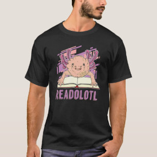 Lesendes Bücherwurm-Tier Amphibie Readolotl Axolot T-Shirt