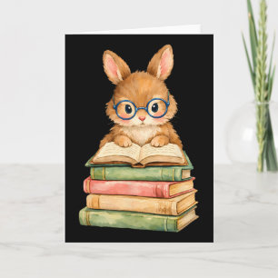 Lesendes Kaninchen-Häschen Gles Buch Bücherwurm Le Karte