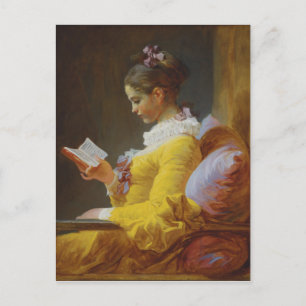 Lesendes Mädchen - Jean-Honoré Fragonard Postkarte