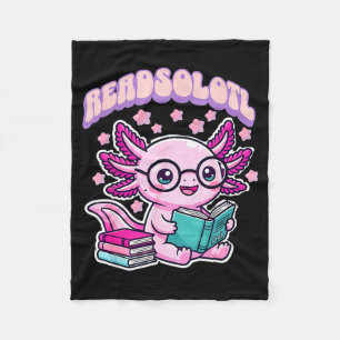Lesensolotl kawaii Axolotl lustiges Buch Leseliebh Fleecedecke