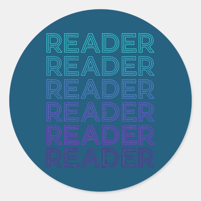 Leser Buch Lover Retro Runder Aufkleber (Vorderseite)