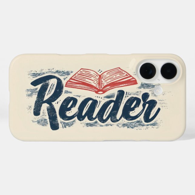 Leser Buch Slogan iPhone 16 Hülle (Rückseite (Horizontal))