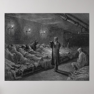 Leser der Schrift in einem Nachtlager Poster