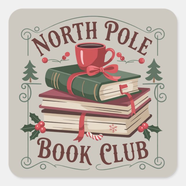 Leser des Buchclubs Nordpol Quadratischer Aufkleber (Vorderseite)