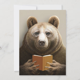 Leser Geschenkbär lesen ein Buch Dankeskarte