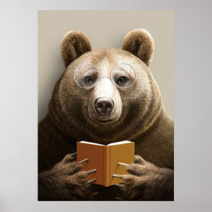 Leser Geschenkbär lesen ein Buch Poster