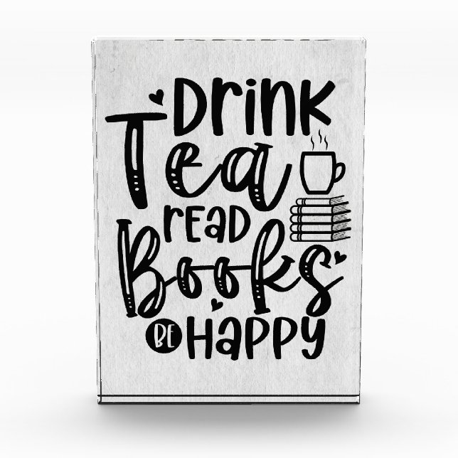 Leser Gift Drink Tee Lesen Bücher glücklich sein Fotoblock (Vorderseite)