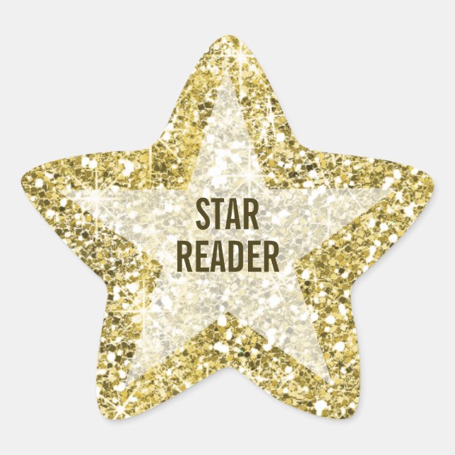 Leser-Goldstern-Form falscher Glitter-Lohn Stern-Aufkleber (Vorderseite)