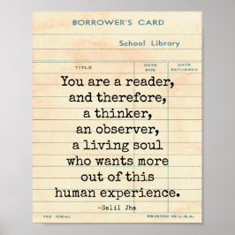 Leser menschliche Erfahrung Salil Jha Quote Wall A Poster
