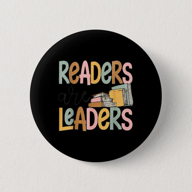 Leser sind Führende Lesebuch Liebhaber Lehrer Button (Vorderseite)