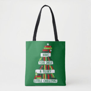 Leser und Buchliebhaber Weihnachtsbaum Tasche