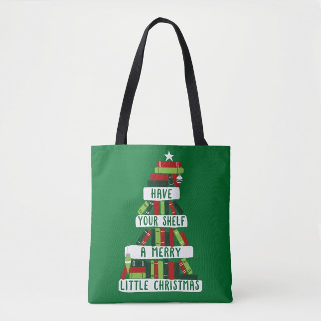 Leser und Buchliebhaber Weihnachtsbaum Tasche (Vorderseite)