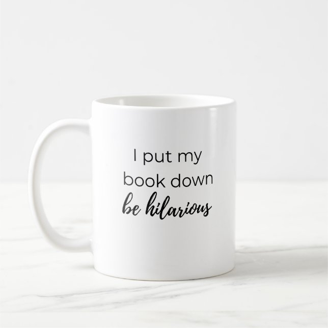 Leserbuchclub mit lustigen Bücherwurm-Lesern Kaffeetasse (Links)