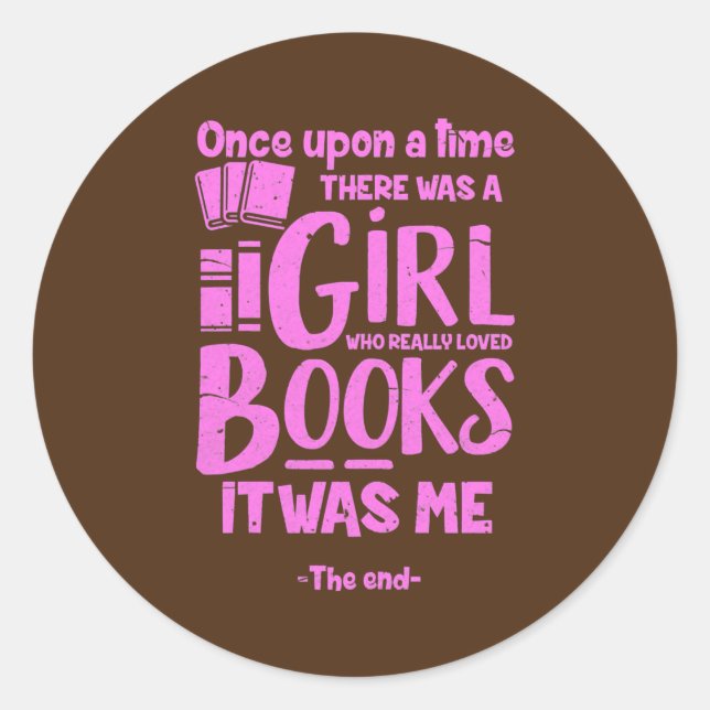 Leserbücher lesen Girl Book Liebhaber erschüttert Runder Aufkleber (Vorderseite)