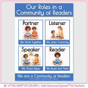 Leserollen im Kindergarten Lehrer-Ankerdiagramm Poster