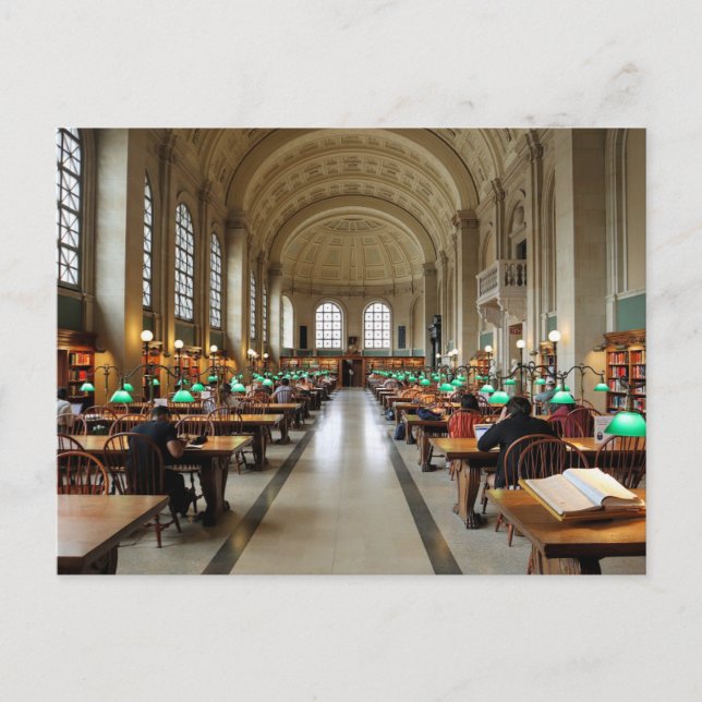 Lesesaal Boston Massachusetts Postkarte (Vorderseite)