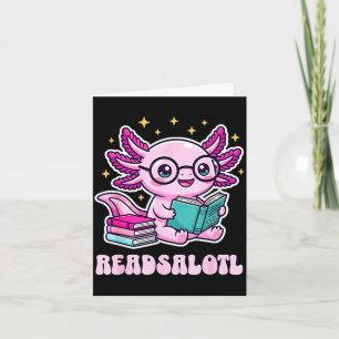 Lesesolotl kawaii axolotl lustiges Buch Leseliebha Karte