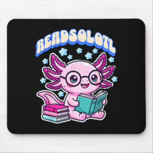 Lesesolotl kawaii Axolotl lustiges Buch Leseliebha Mousepad