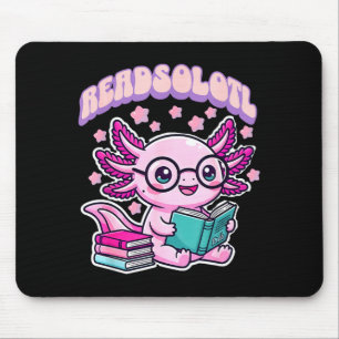Lesesolotl kawaii axolotl lustiges Buch Leseliebha Mousepad