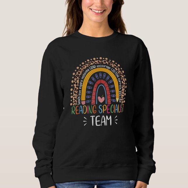 Lesespezialistenteam Boho-Regenbogen-Unterricht Rü Sweatshirt (Vorderseite)