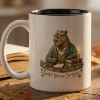 Lesetasse Capybara – Süße Buchliebhaber-Kaffeetass Zweifarbige Tasse