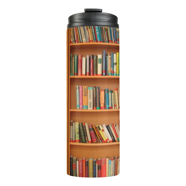 Lesewortlesung der virtuellen Bibliothek Thermosbecher (Vorderseite)