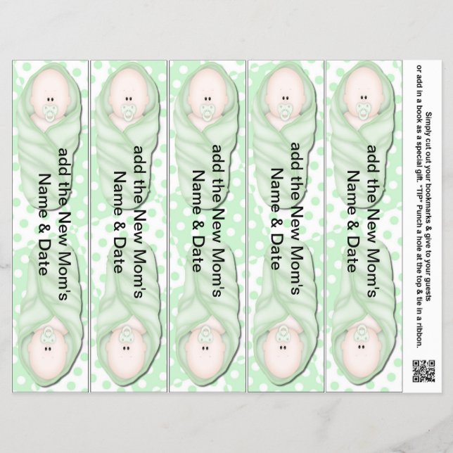 Lesezeichen Favoriten für Baby-Dusche Gastgeschenk Flyer (Vorne)