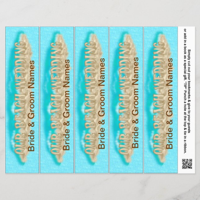 Lesezeichen Favoriten für Gastgeschenke bei Hochze Flyer (Vorne)