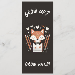 Lesezeichen Fox mit Journal - "Aufwachsen? Grow Wi Menükarte