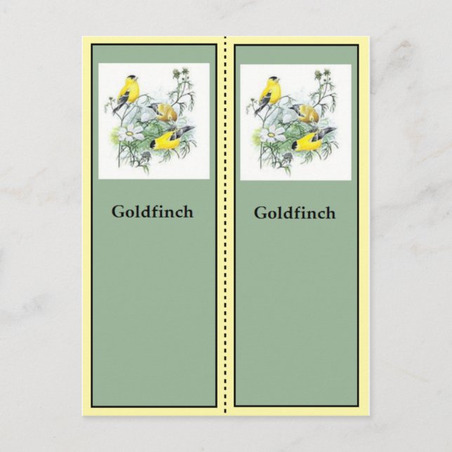 Lesezeichen für Goldfinch-Vogelbeobachtung Postkarte (Vorderseite)