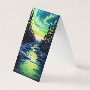 Lesezeichen für Nordlichtfalten Bookmarkers Visitenkarten