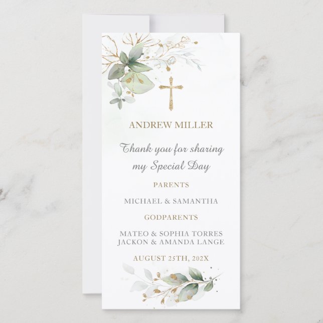 Lesezeichen Taufkarte (Vorderseite)