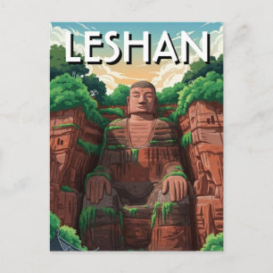 Leshan Großer Buddha China Reise Postkarte