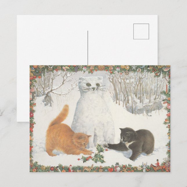 Lesley Anne Ivory Christmas Cat Postcard Postkarte (Vorne/Hinten)