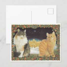 LESLEY ANNE IVORYS CHRISTMAS CAT POSTCARD POSTKARTE