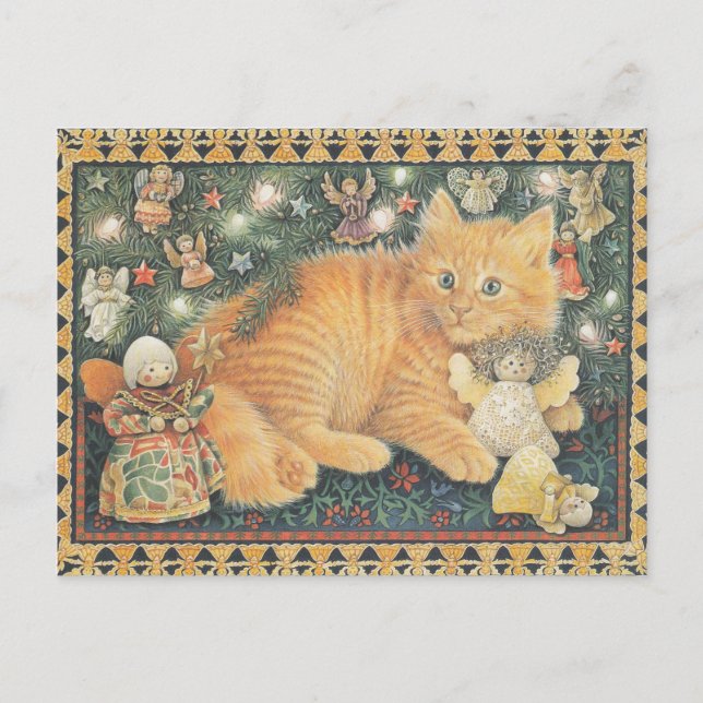  LESLEY ANNE IVORYS CHRISTMAS CAT POSTCARD POSTKARTE (Vorderseite)