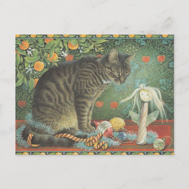 LESLEY ANNE IVORYS CHRISTMAS CAT POSTCARD POSTKARTE (Vorderseite)