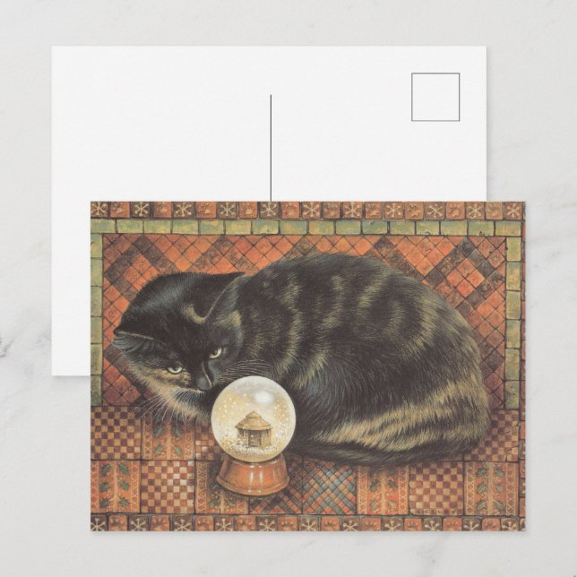 LESLEY ANNE IVORYS CHRISTMAS CAT POSTCARD POSTKARTE (Vorne/Hinten)