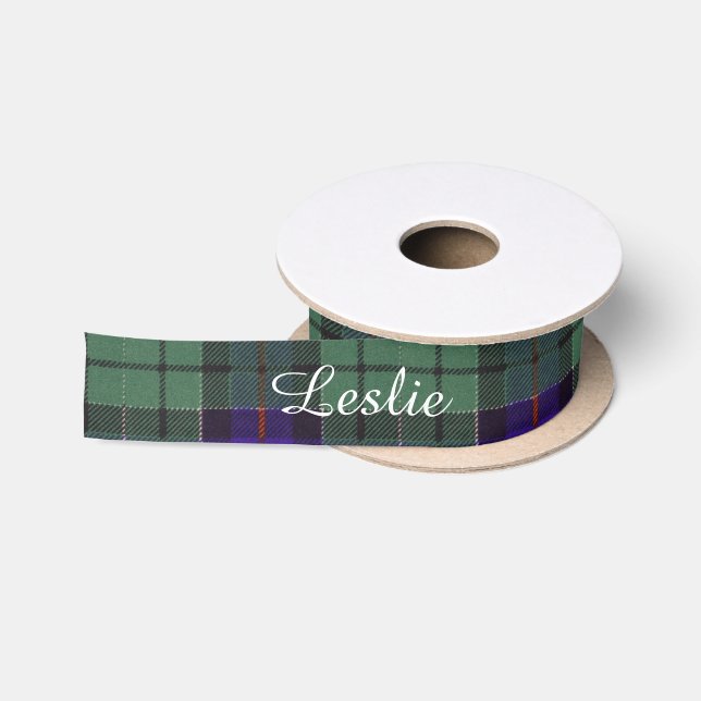 Leslie-Clan karierter schottischer Tartan Satinband (Spule)