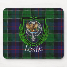 Leslie Scottish Clan Tartan and Crest