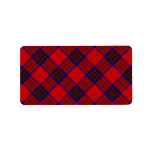 Leslie Tartan Red Blue lila kariert Adressaufkleber