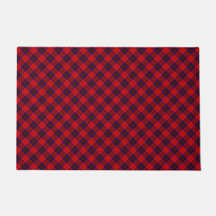 Leslie Tartan Red Blue lila kariert Fußmatte