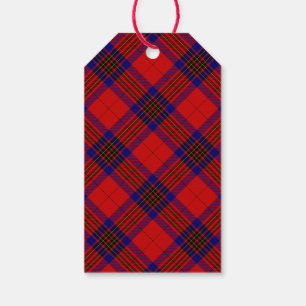 Leslie Tartan Red Blue lila kariert Geschenkanhänger