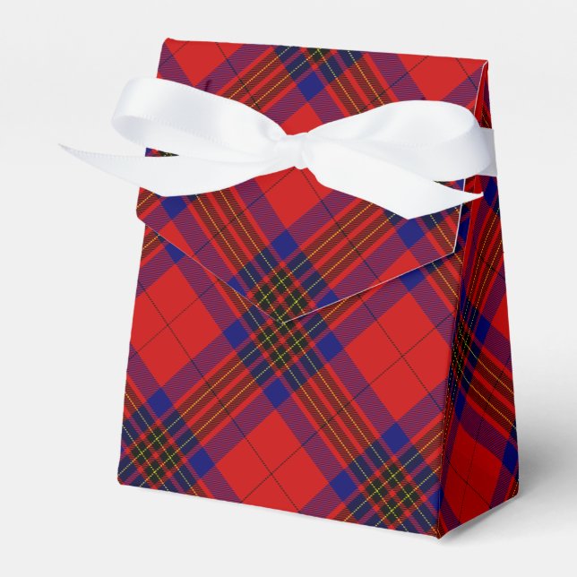Leslie Tartan Red Blue lila kariert Geschenkschachtel (Vorderseite)