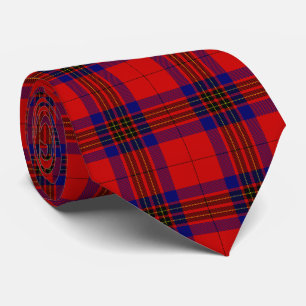 Leslie Tartan Red Blue lila kariert Krawatte
