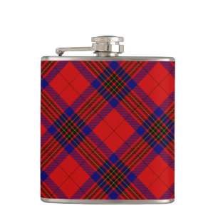 Leslie-Tartan Rot Blau Lila Kariert Flachmann