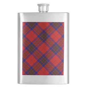 Leslie-Tartan Rot Blau Lila Karo Flachmann