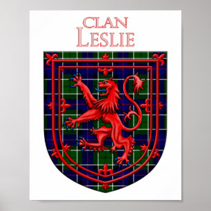 Leslie Tartan Schottischer Plaid Löwe Rampant Poster